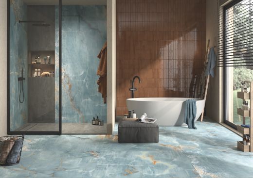 Billede af The Room Onyx Aqua Blue Gold 30x60 cm (RM - Mat)
