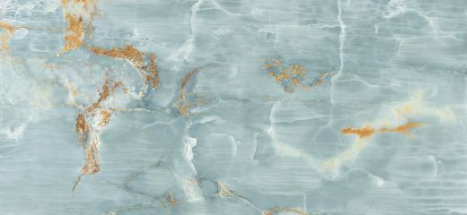 Billede af The Room Onyx Aqua Blue Gold 120x278 cm (LPM - Matpoleret)