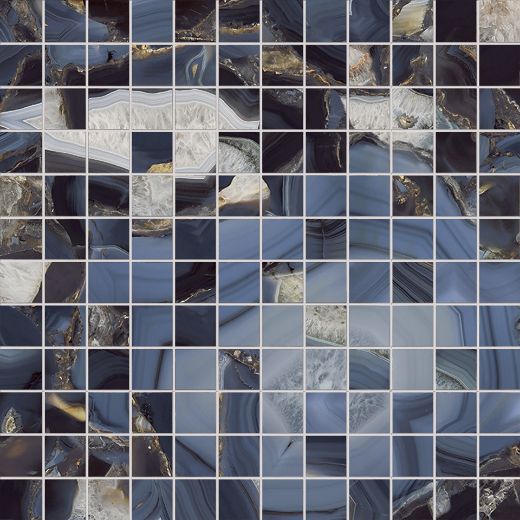 Billede af Aesthetica Agata Blu Mosaik 2,5x2,5 cm (LPM - Matpoleret)
