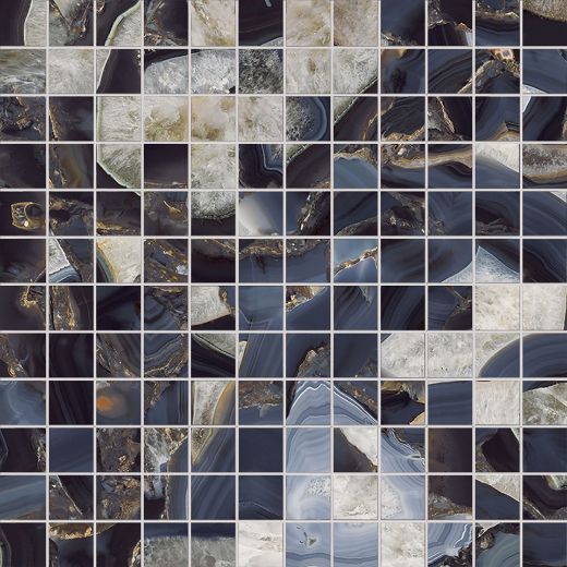 Billede af Aesthetica Agata Blu Mosaik 2,5x2,5 cm (LPM - Matpoleret)