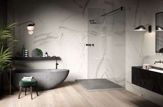 Billede af Bianco Calacatta Borghini Mosaik 5x5 cm (RM - Mat)