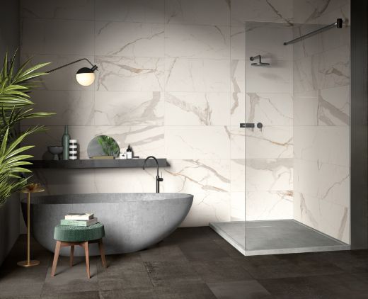 Billede af Bianco Calacatta Borghini Mosaik 5x5 cm (RM - Mat)