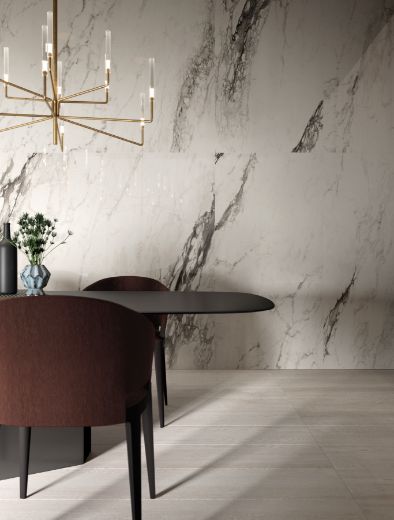 Billede af Bianco Calacatta Renoir 90x90 cm (RM - Mat)